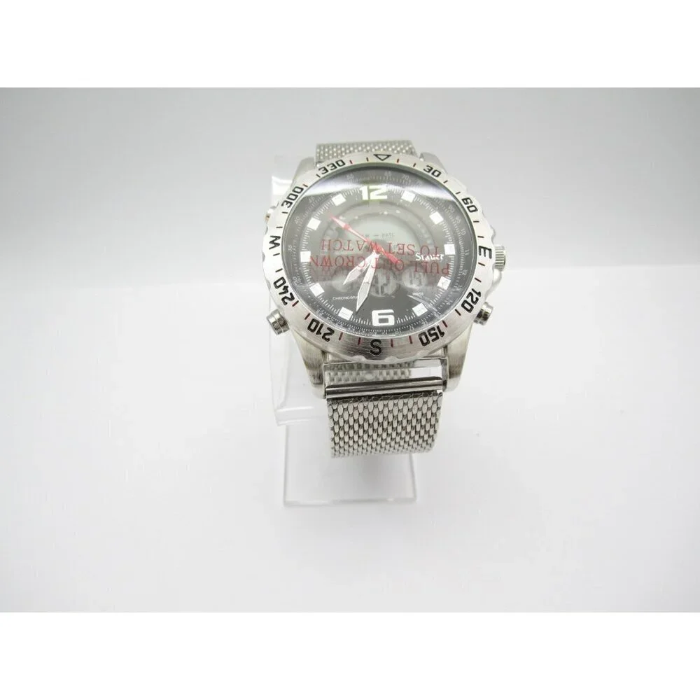 Men Stauer Digital/Analog Quartz Centurion 46mm Round Watch (H948) 